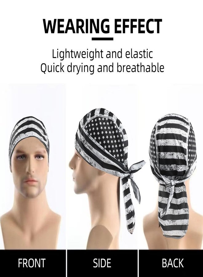 Sdfvsdg 8 Pack Do Rag Skull Caps for Men Cap Bandana Hat Sweat Wicking Cooling Helmet Liner Cycling Beanie Head Wraps Rag Multicoloured - Image 4